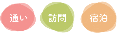通い、訪問、宿泊